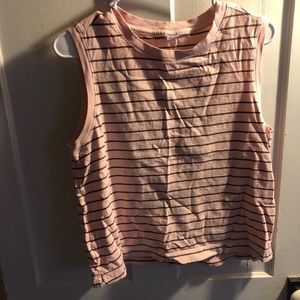 Pink & brown chunky tank top